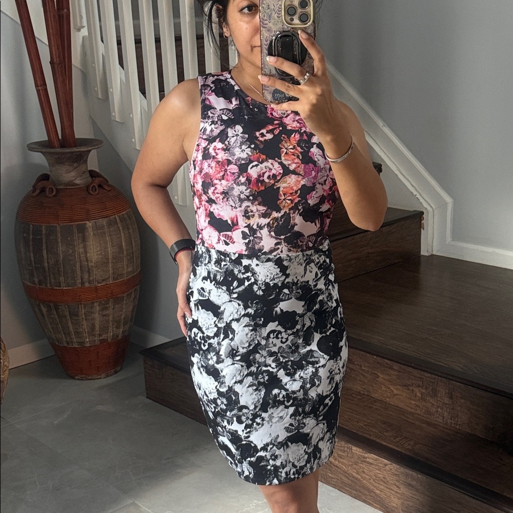 Topshop Floral Contrast Mini Dress - Picture 3 of 10